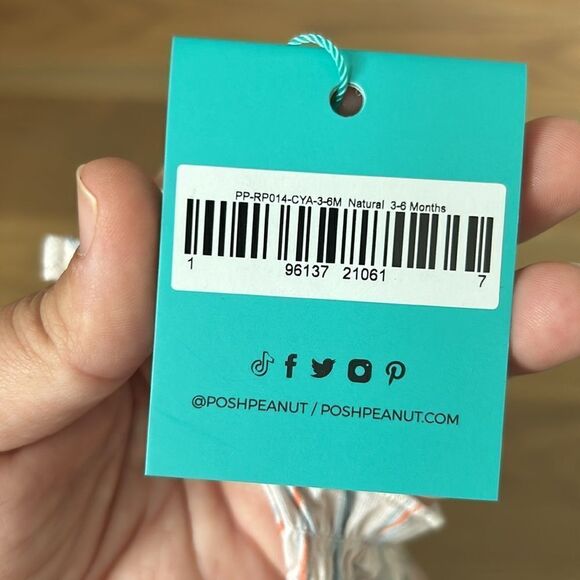 Posh peanut stripe bubble onesie 3-6M - Picture 4 of 4